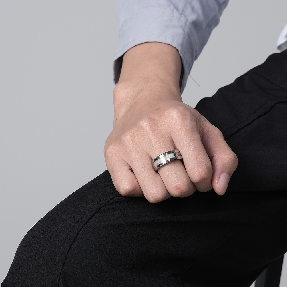 Fashion Geometric Tungsten Steel Rings Polishing Stainless Steel Rings