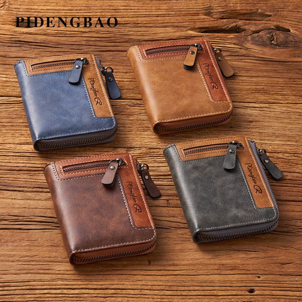 universal capacious casual retro wallet with zipper
