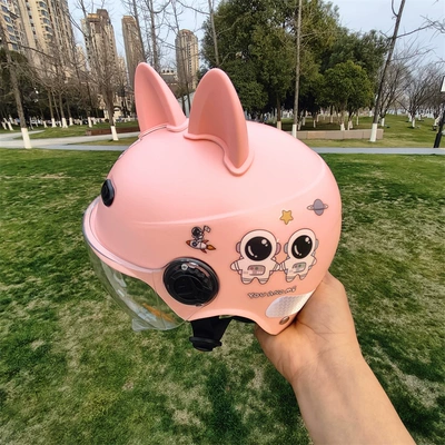Motosiklet kaskı (dəbilqə) – anti-fall summer adjustable helmet - shallow-powder-through-short-powder-cat-ear-1-5-years-old-send-no-13-post-jz