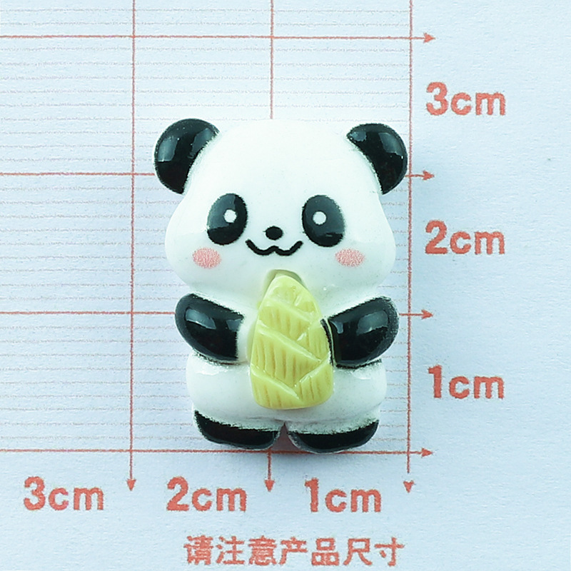 Nuevo lindo brillante bambú Panda accesorios de resina DIY crema pegamento accesorios para el cabello horquilla papelería caja material al por mayor