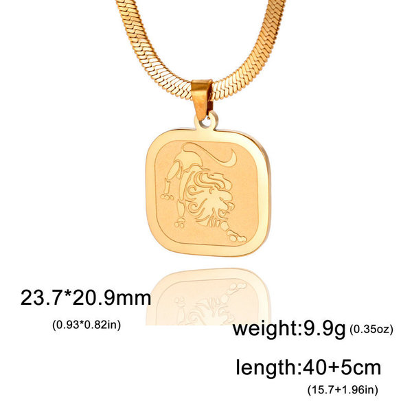 Retro matte square pendant