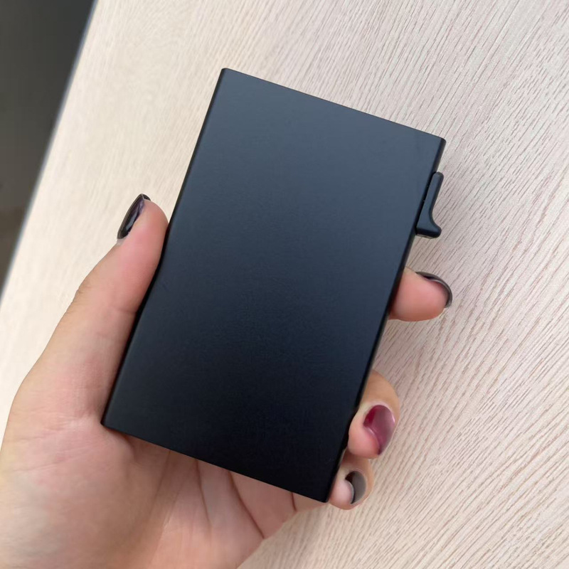 Side-Push Aluminum Alloy Card Holder, Metal Automatic Pop-Up Card Wallet, Side-Press Card Box, Rfid Aluminum Card Holder, Cross-Border Hot Selling