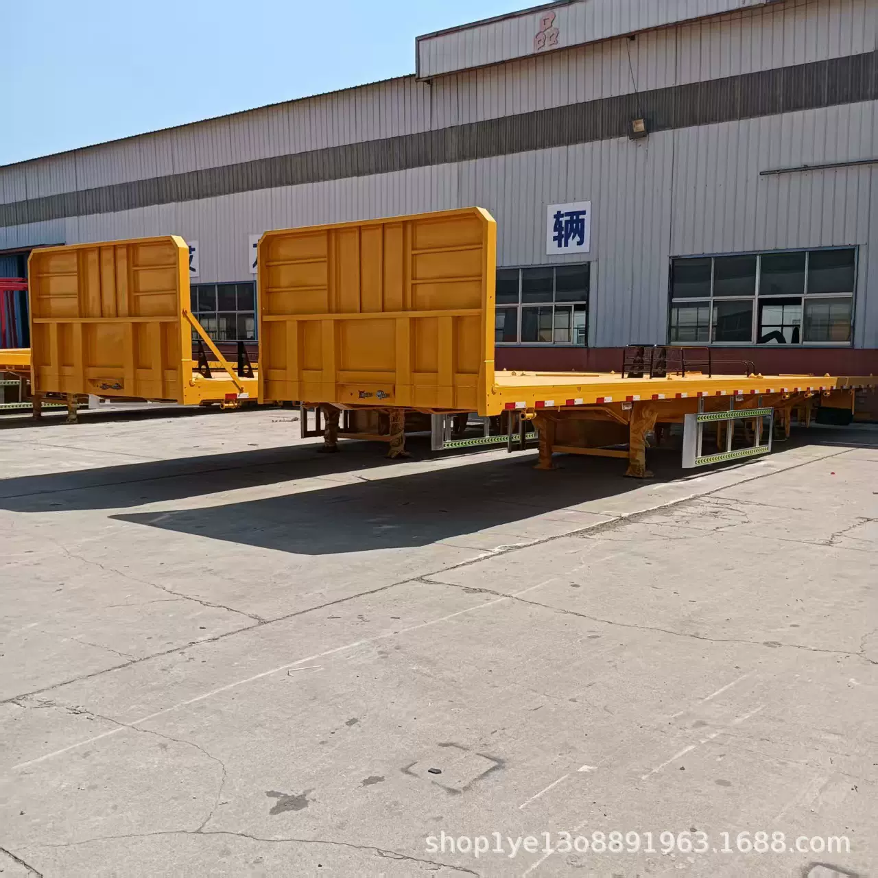 贸易出口40英尺平板半挂车 轻型平板运输半挂车 12.5米平板半挂车