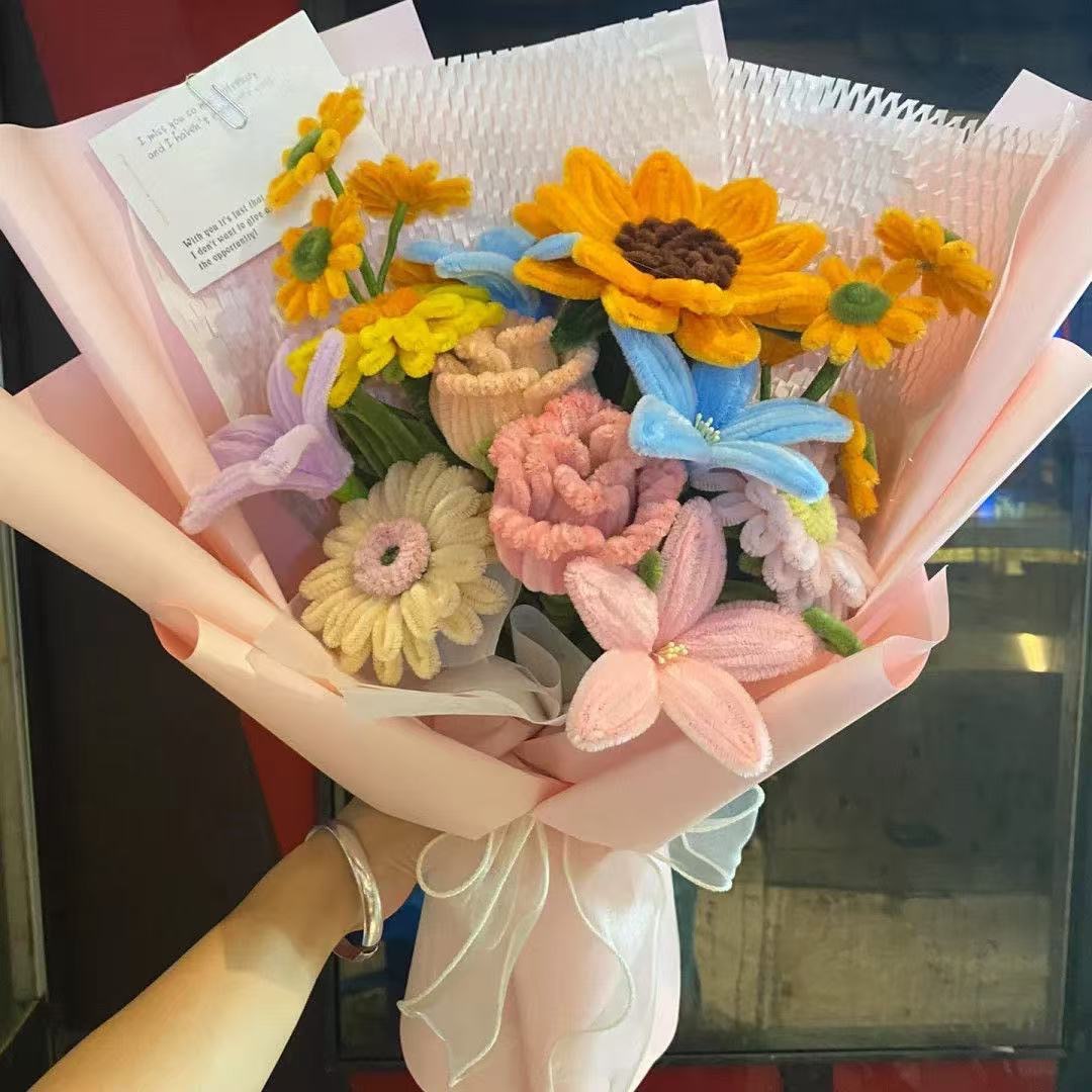 Festival de la Diosa 8 de marzo, palo retorcido, bricolaje, regalo hecho a mano, ramo de rosas, paquete de material, tulipanes para novias y novias