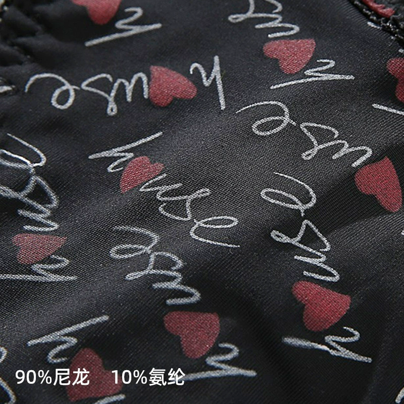 Комплект сексуальных хлопковых thong-танг Panties - низкая талия бикини, черный/белый/печать, размеры L-4XL