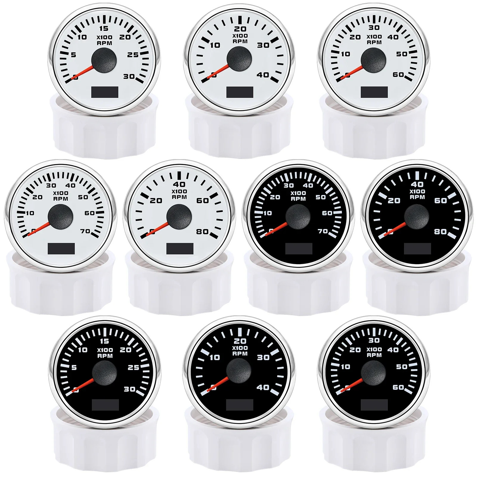 52mm tachometer with matching sensor, best-selling model for cars, ships, and general engineering machinery, 12v/24v with colorful lights