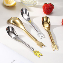Stainless Steel Rabbit Yuanbao Spoons Home Children Soup Spoons Rice Spoons Baby Feeding Spoons Cute Creative Tableware