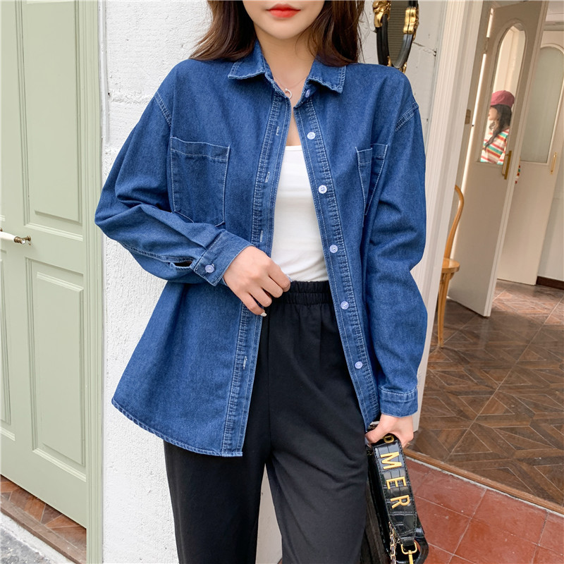 Spring and Autumn plus size chubby girl Retro Korean Style Denim Shirt Women's 2024 New Fashion Stacked Wear All-match Trendy Shirt Jacket