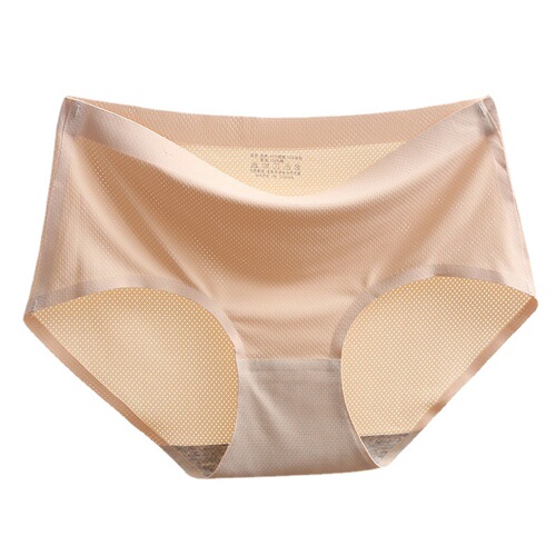 Ice Silk Seamless Breathable Mesh Women's Underwear One-piece Mid-waist Hollow Sexy Thin Briefs Factory Direct Sales