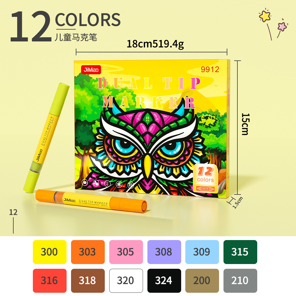 Lápiz acrílico acuoso colorido DIY álbum de fotos tarjeta de felicitación graffiti lápiz de marca a prueba de agua dibujado a mano lápiz de marca de doble cabeza