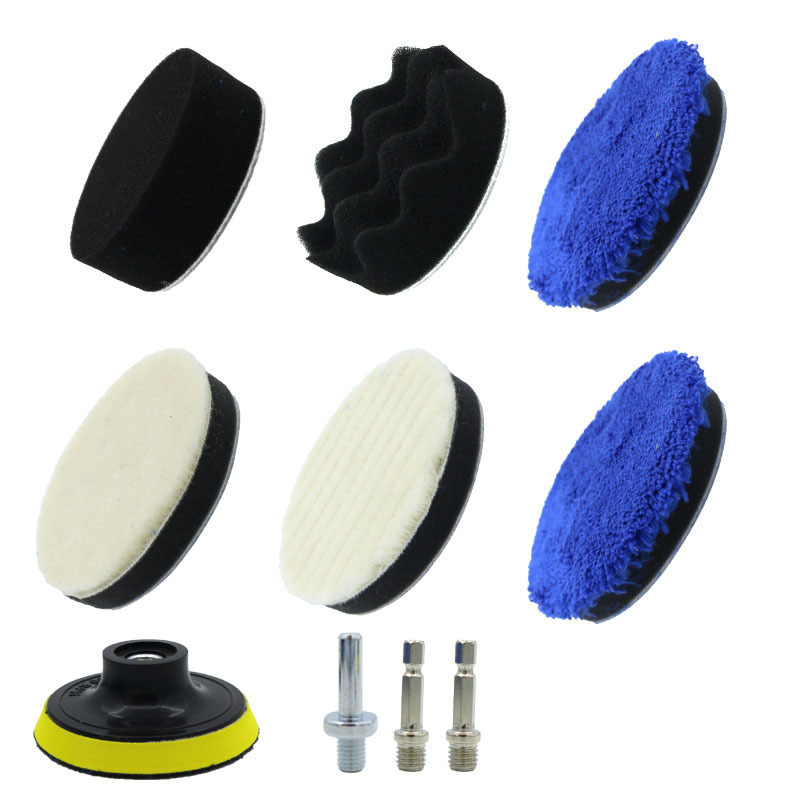 汽车美容海绵轮10件套打蜡抛光海绵盘2-5寸海绵抛光镜面修复
