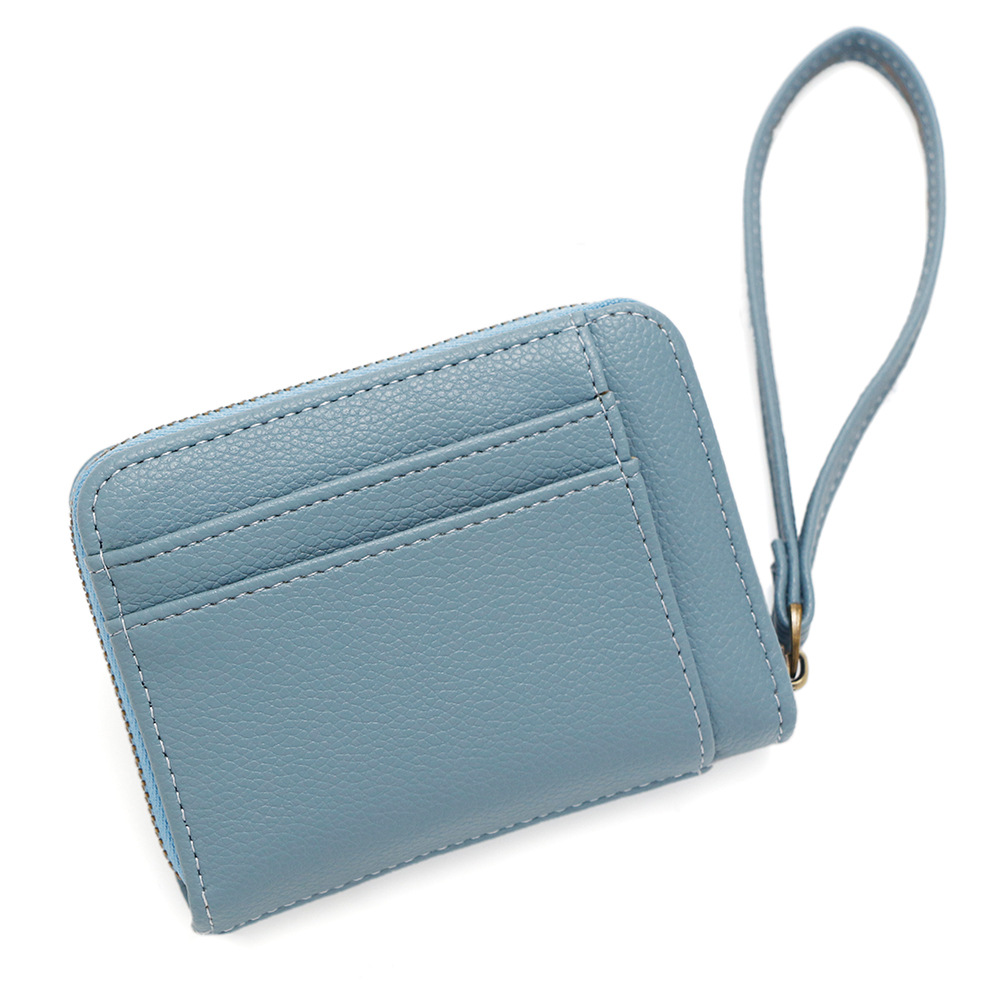 Nueva bolsa de tarjetas con cremallera litchi, bolsa de cambio corta, mini bolsa de monedas, bolsa de llaves, bolsa de almacenamiento