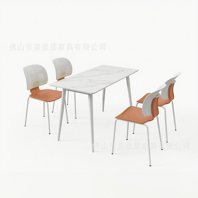 Mesa y silla de comedor de estudiantes de escuela Compañía comercial Comedor de personal de fábrica Comedor de postre Tienda de té de leche combinación de mesa y silla de comedor de tabla de roca