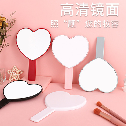 Love handle mirror wholesale printable LOGO handheld makeup mirror cute small mirror portable beauty mirror gift mirror