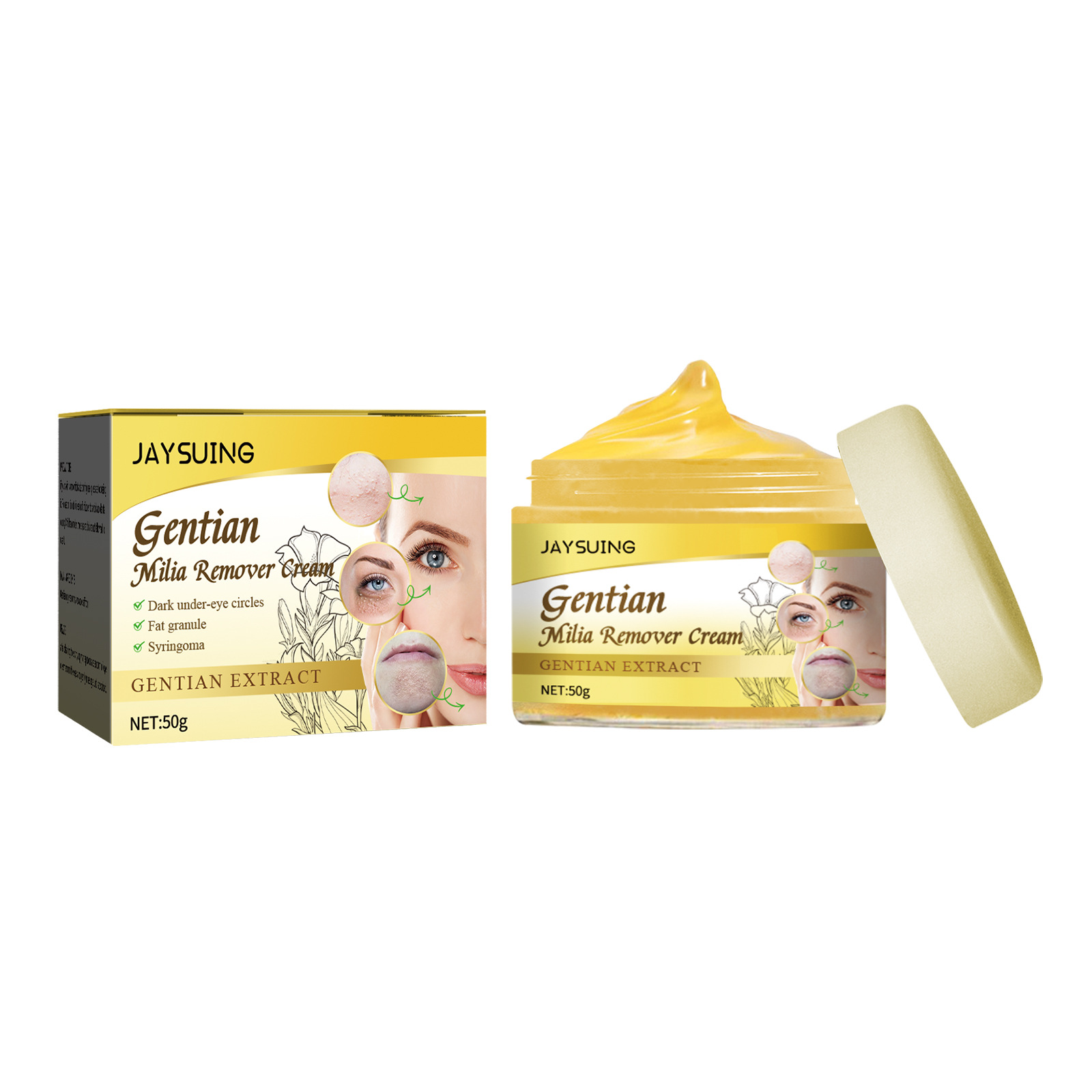 Maščobne granule Gentiana za razsoljevanje vlažijo kožo okoli oči, učvrstijo kožo in razsoljujejo_voghion.com