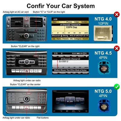 Simsiz CarPlay və Android Auto Mercedes-Benz Ntg 5.0