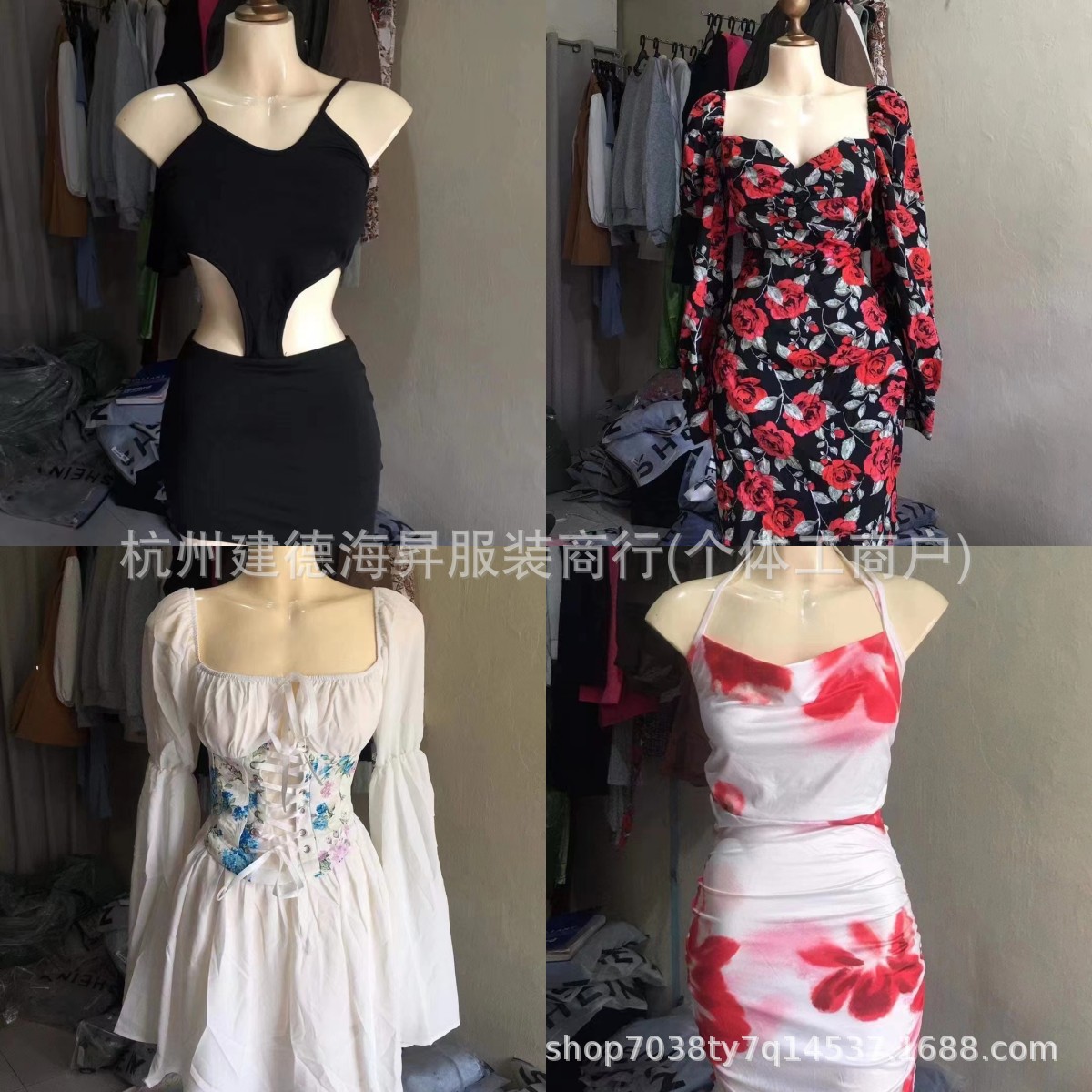 Comercio exterior, vestido de mujer de verano misceláneo, vestido de temperamento largo, fábrica Xiyin, al por mayor, precio bajo.