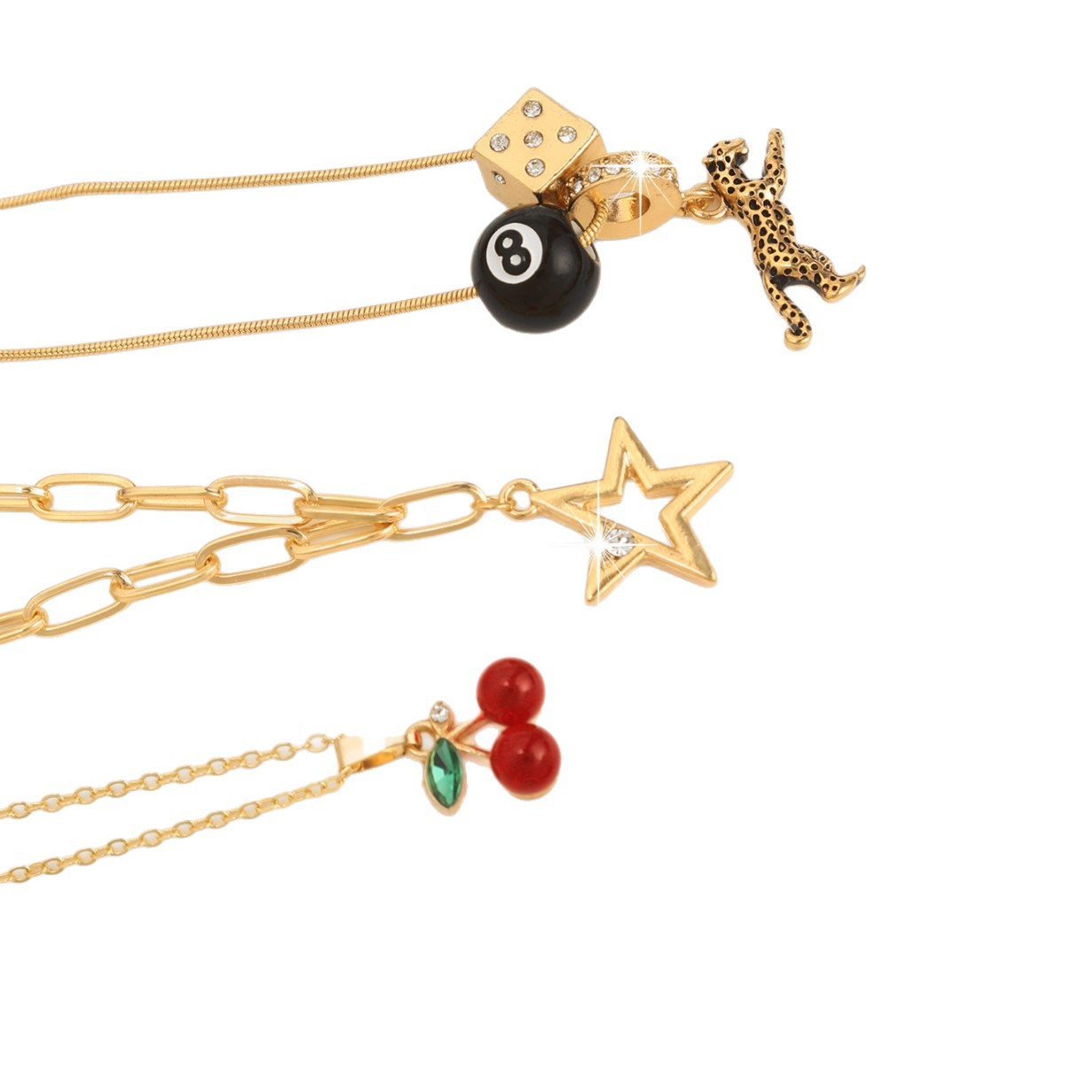 Collana a strati minimalista con catene delicate per donna_voghion.com
