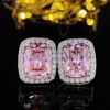 Fuchsia zirconium, advanced design earrings, trend of season, bright catchy style, wholesale