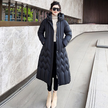 妈妈冬季棉衣收腰显瘦长款羽绒棉服女中年妇女加厚洋气棉袄外套潮