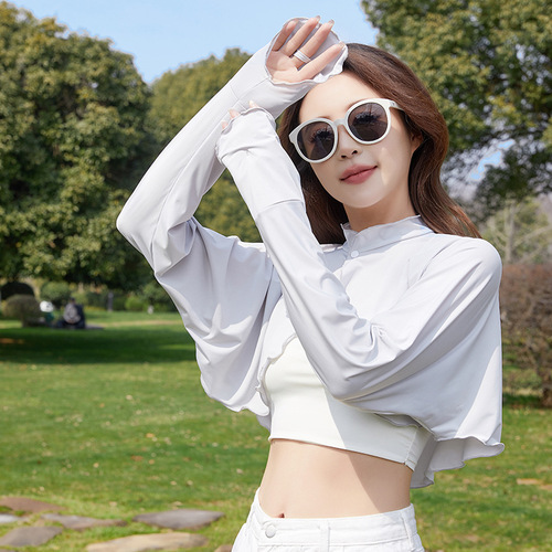 Women's Summer Open Neck Sun Protection Scarf, Thin Model, Sunshade, UV Protection, Cycling, Driving, Outdoor Long Sleeve Sun Shirt
