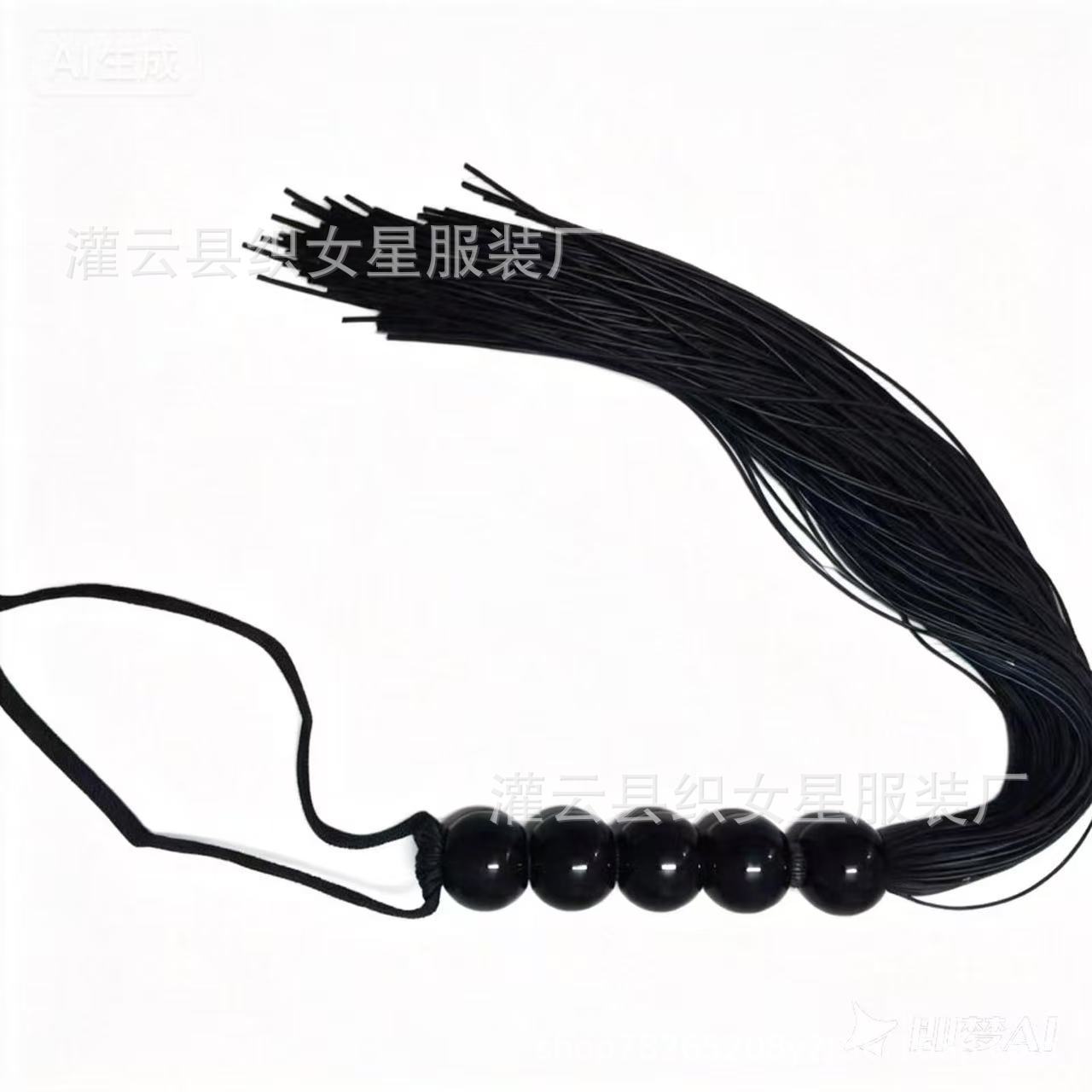 Silicone Hand-Held Whip for Cosplay Performance, 50 cm Red Five-Bead Design — detail image 4