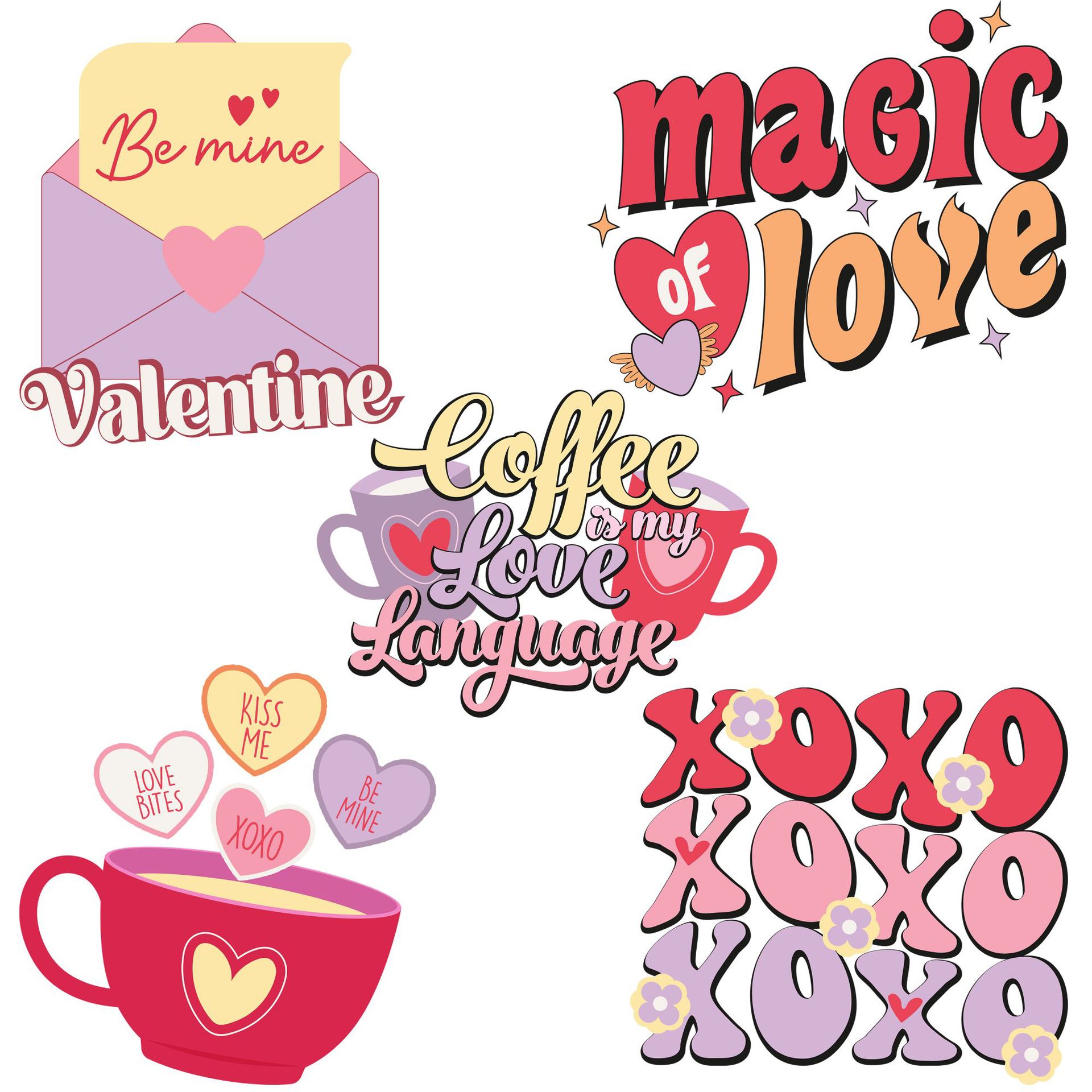 新情侣字母图案烫画贴 柯式热转印情人节DIY装饰贴图 服装辅料