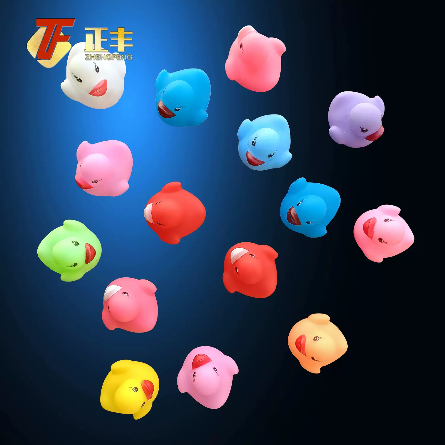 跨境3CM糖果色迷你小黄鸭套装儿童洗澡玩具红色小鸭子塑胶玩具