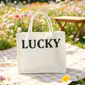 现货LUCKY包包女士手提包托特包妈咪包购物袋可免费设计文案图片