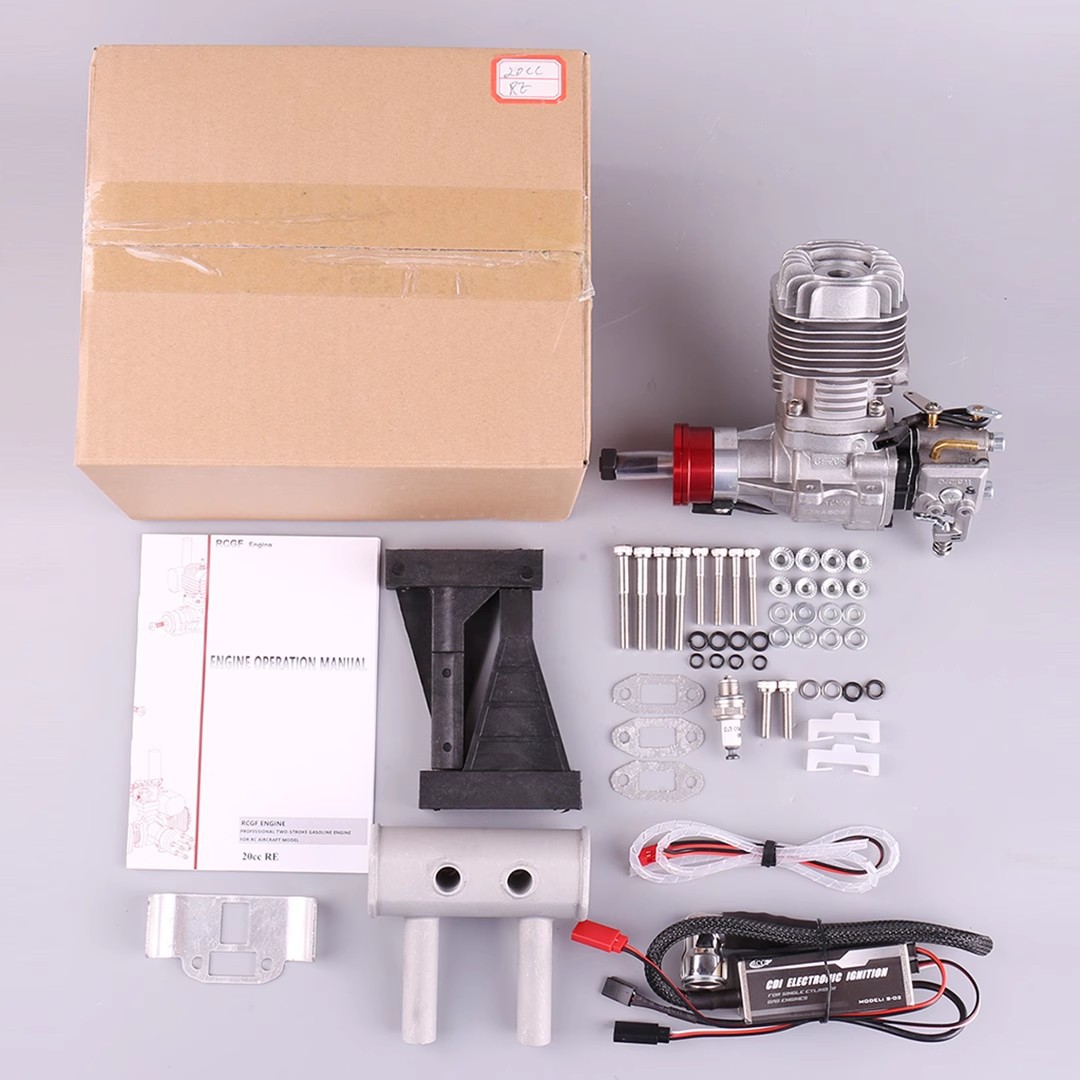 RCGF 20cc RE Modelo de avión trasero Motor de gasolina Control remoto UAV aceitoso Avión de ala fija de madera de claro