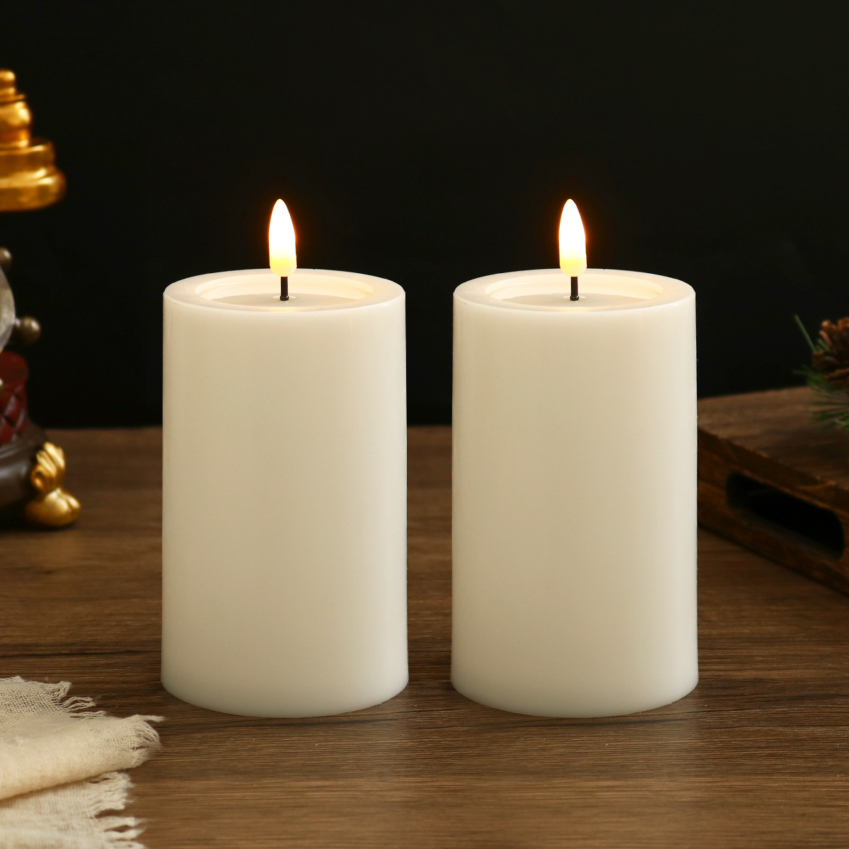 Boca plana de control remoto bala condujo lámpara de vela electrónica simulación de cera de cera falsa boda decoración romántica luz guía