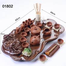 018B厂家直销批发科技木茶盘紫砂功夫茶具套装办公茶几一件代发