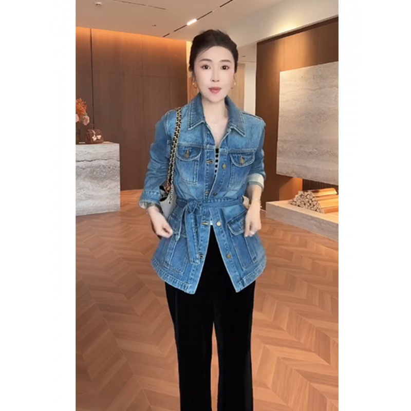 韩版气质休闲收腰牛仔外套女装2025秋冬新款百搭显瘦御姐夹克上衣|undefined