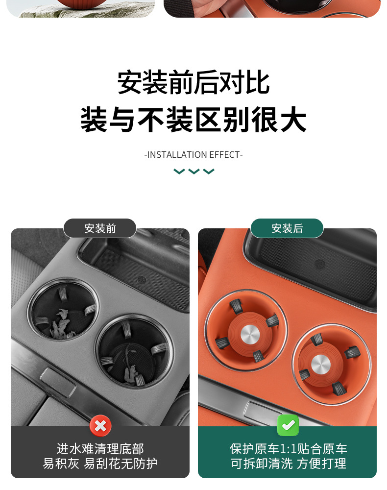 Suitable for Ideal L6L7L8L9 Central Control Water Coaster Silicone Anti-Slip Wireless Charging Storage Pad Car Supplies Modification