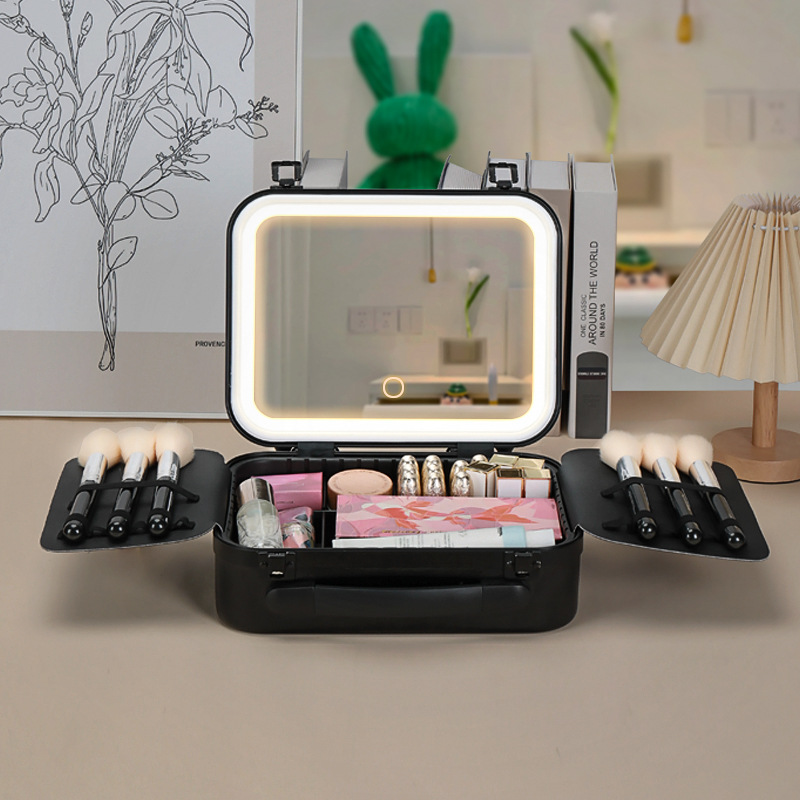 With Light And Mirror Large-capacity Cosmetics Storage Box