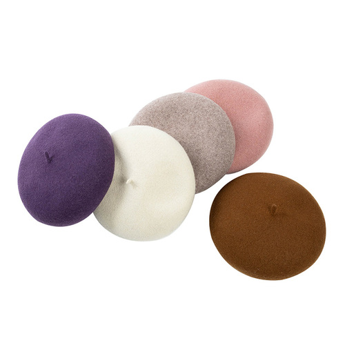 Autumn and winter new style 100% Australian wool mushroom hat, fashionable and casual deep-brimmed painter's hat, women's forest style warm hat, trendy