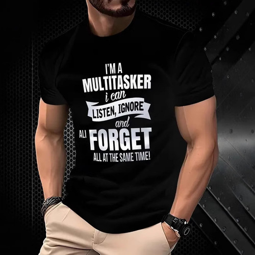 Cross-border Western and European foreign trade 2025 new casual fashion trend high-quality minimalist printed men's short-sleeved T-shirt