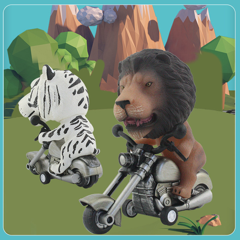 Transfronteriza Amazon modelo animal motocicleta modelo animal cabeza giratoria locomotora inercia adelante coche de juguete