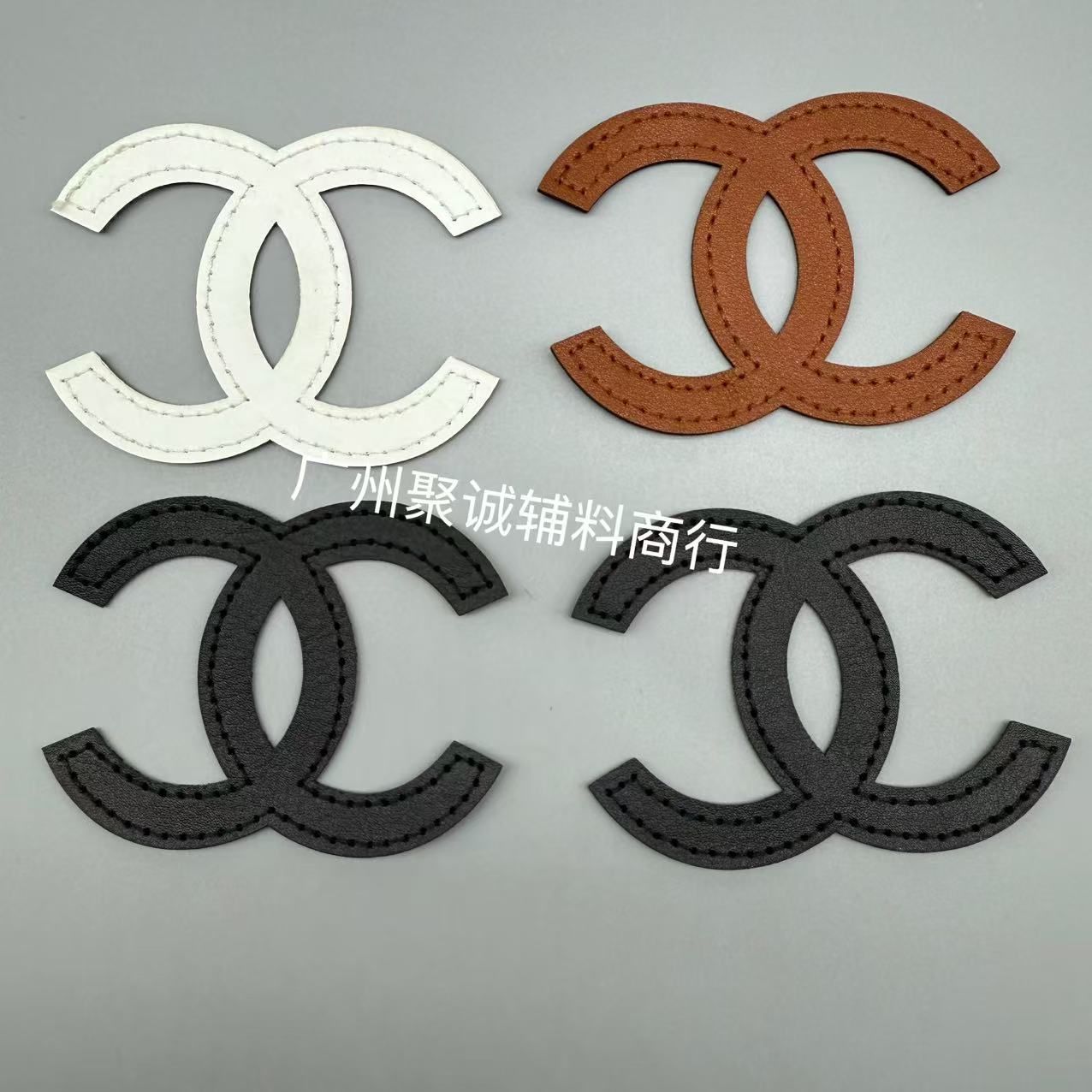 现货潮流双C字母pu皮刺绣布贴衣服帽子鞋袜装饰补丁贴