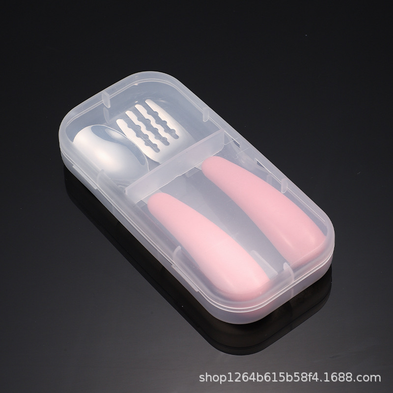 핑크 숟가락 포크 상자