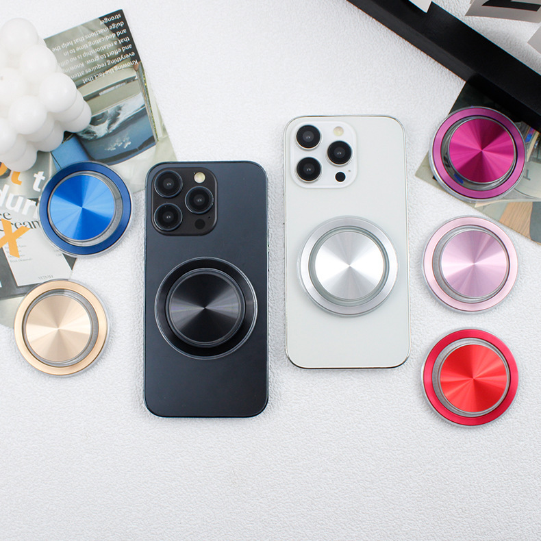 Electroplated Cd Pattern Magnetic Transparent Airbag Holder Suitable for Iphone15 Apple Iphone14Promax Mobile Phone