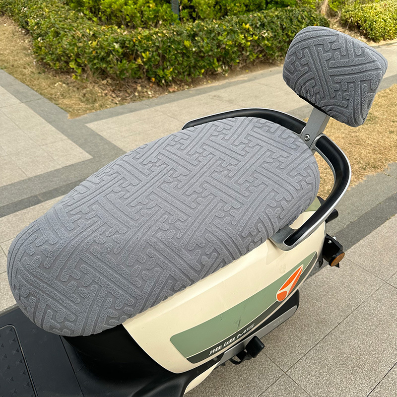 電気自動車ジャカードとベルベットの座布団カバー日焼け止め通気シートカバーペダルバイク高弾厚さシートカバー四季通|undefined