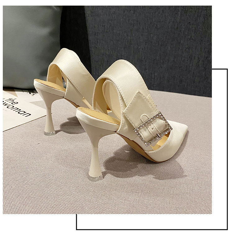 Baotou Slim Sandalen für 2024 Frühling/Sommer Neue Koreanische Ausgabe Spitz Mitte Eine Linie Schnalle Zurück Air High Heel Damen_voghion.com