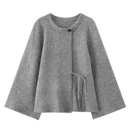 2025秋季ins女装和服式针织开叉袖毛衣  6866