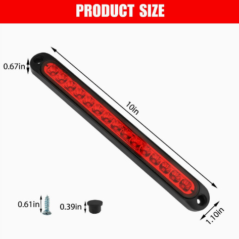 15LED Trailer RV Tail Light 12V24V Car Truck High-Mount Brake Light Waterproof Modified Warning Light Bar