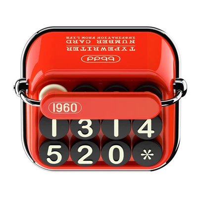 Nömrəli dayanma kartı retro phone number plate creative - retro-red