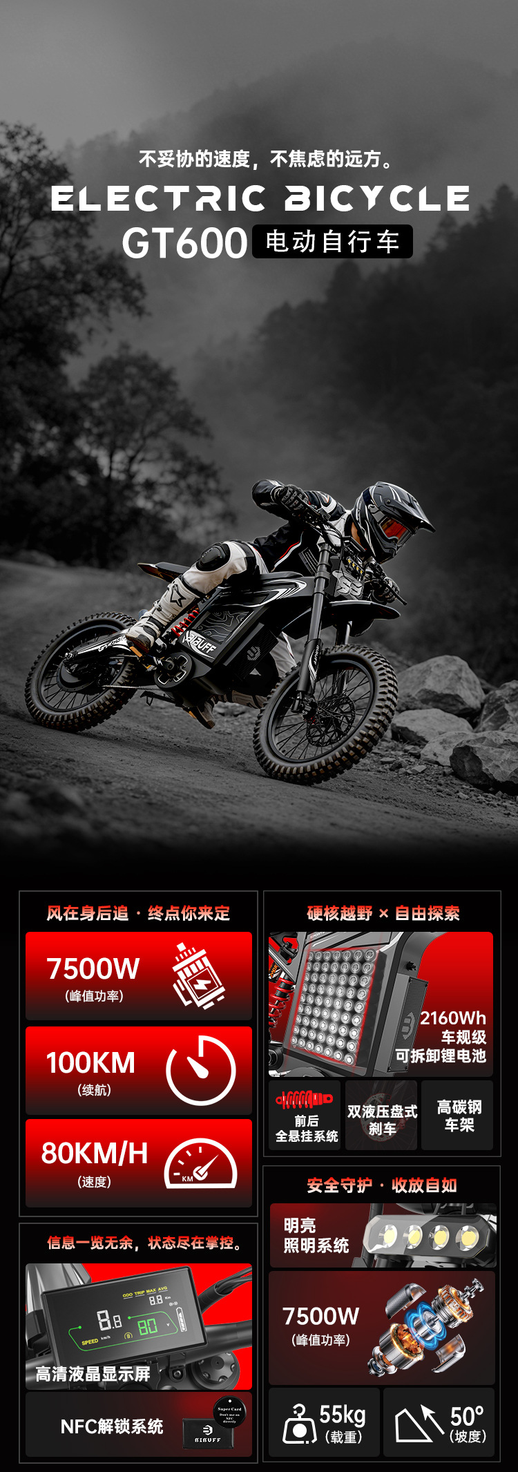 Overseas Warehouse Dropshipping Electric Motorcycles, Factory Private Model, In-Stock City Commuter Vehicles, Two-Wheeled Off-Road Mountain Bikes