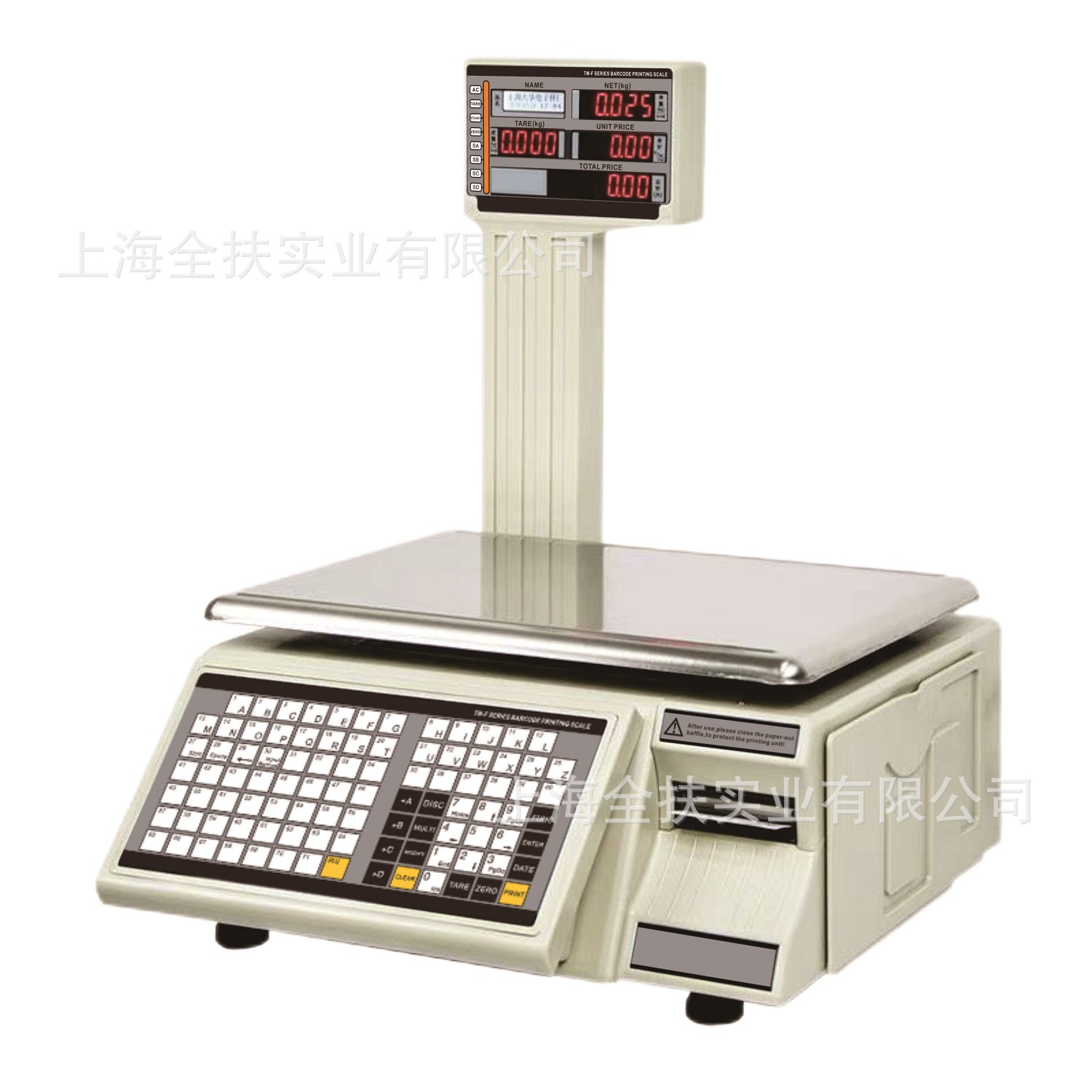 美插110V英文版条码秤 TM-F条码称 电子计价秤66磅插电带标签打印