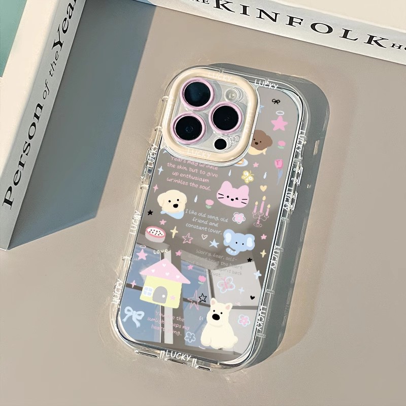 Cute Little Animal Cartoon Phone Case Suitable For IPhone 16 Pro Max, 15, Anti-drop 14/13 Silicone 17_voghion.com