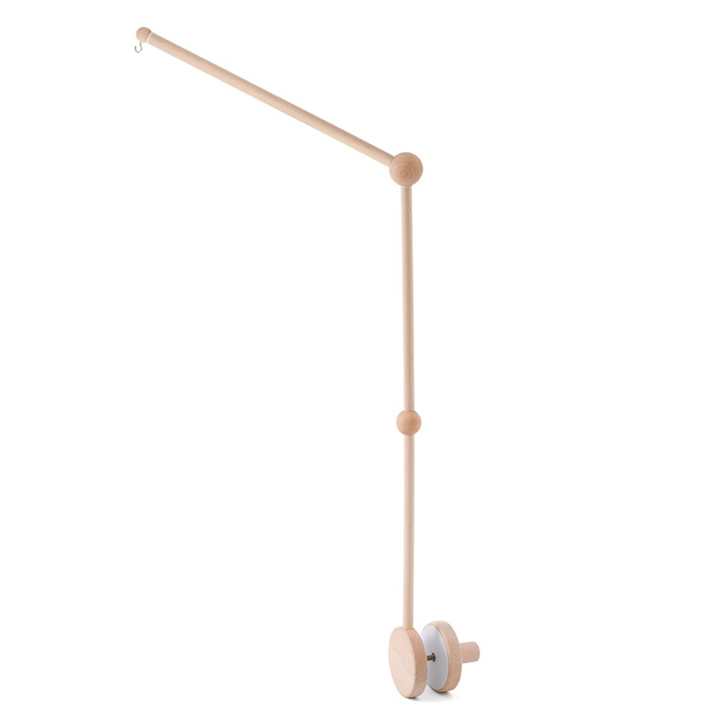 Soporte de campana de cama grande para niños de estilo caliente transfronterizo, soporte sin perforaciones para el borde de la cama de campanilla de viento de madera, estante ajustable para bebé